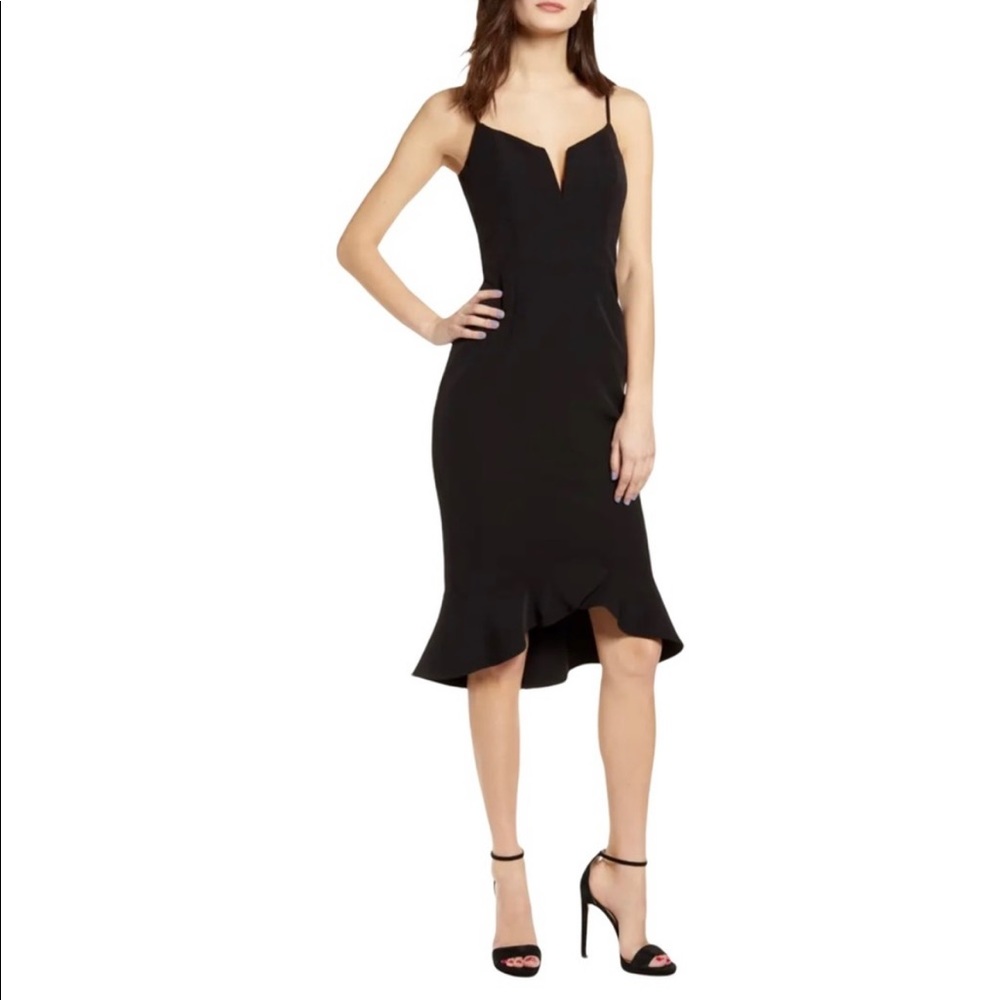 Bardot sleeveless Kristen Flounce black dress 8125